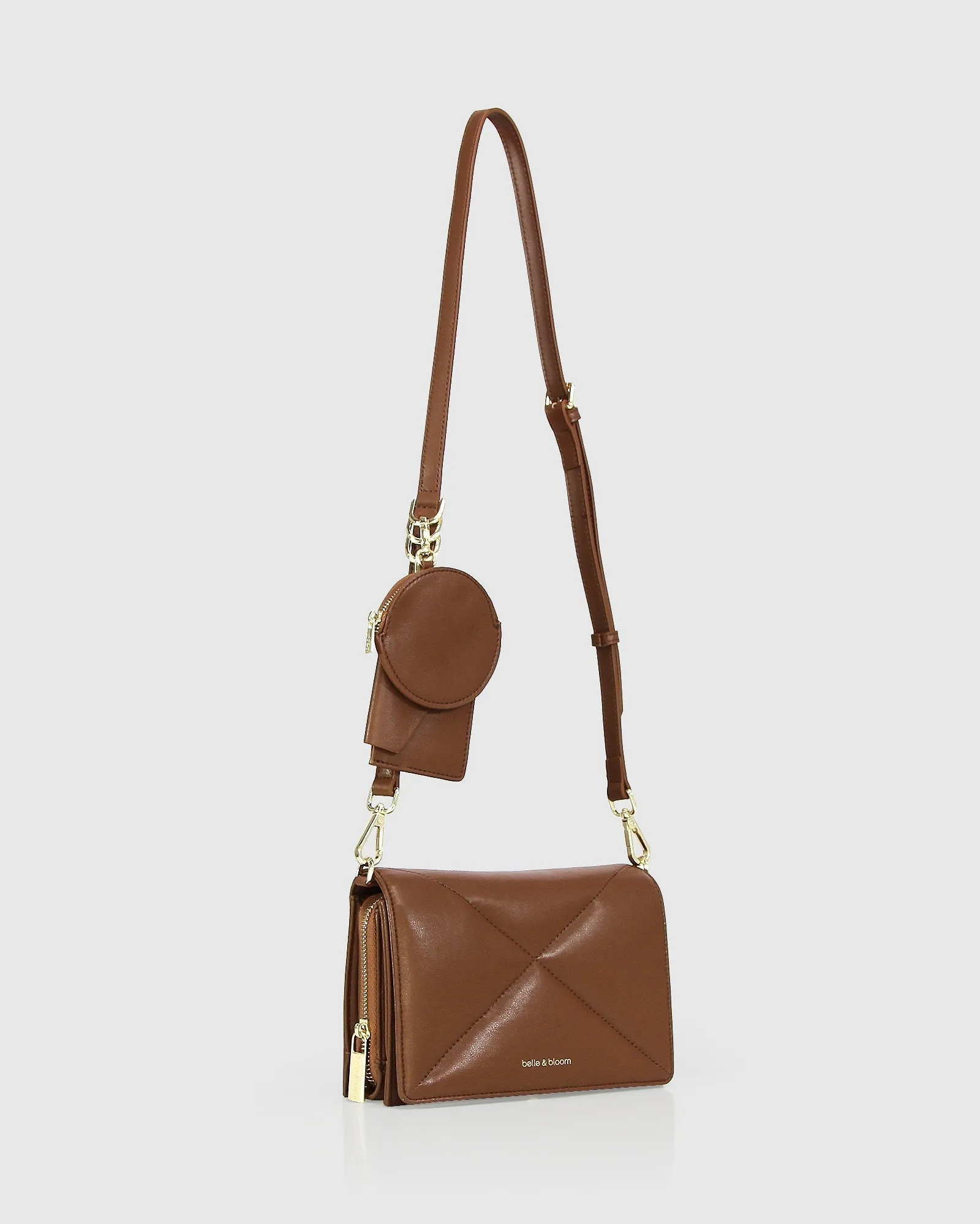 Moonlit Drive Leather Crossbody Bag - Camel sold by Belle & Bloom product image thumbnail 4