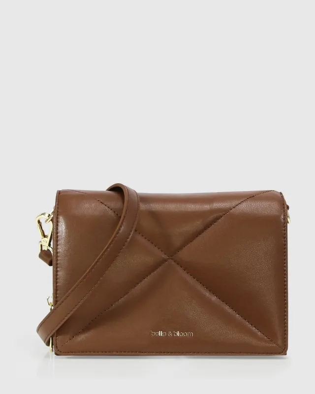 Moonlit Drive Leather Crossbody Bag - Camel sold by Belle & Bloom