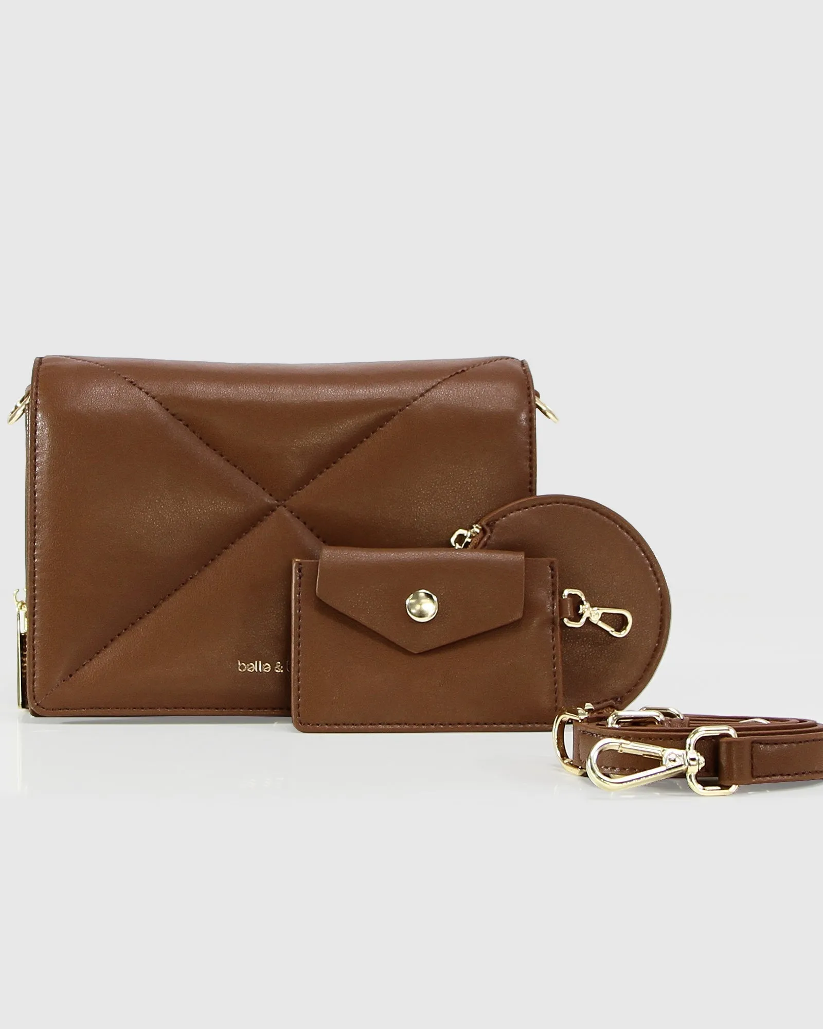 Moonlit Drive Leather Crossbody Bag - Camel sold by Belle & Bloom product image thumbnail 5