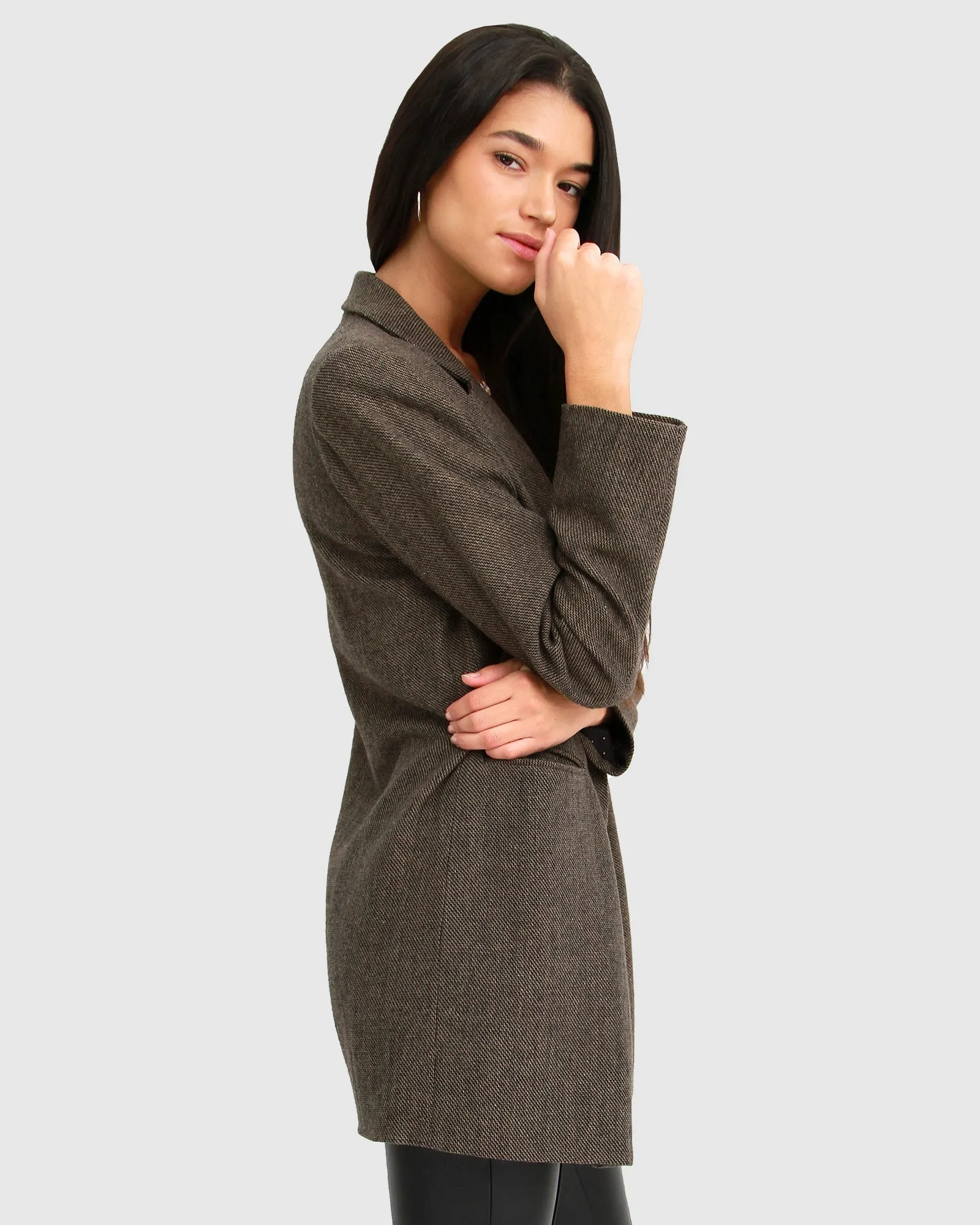 Kensington Wool Blend Oversized Blazer - Brown sold by Belle & Bloom product image thumbnail 3