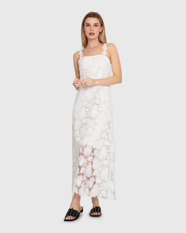 Songbird Lace Maxi Dress - White sold by Belle & Bloom
