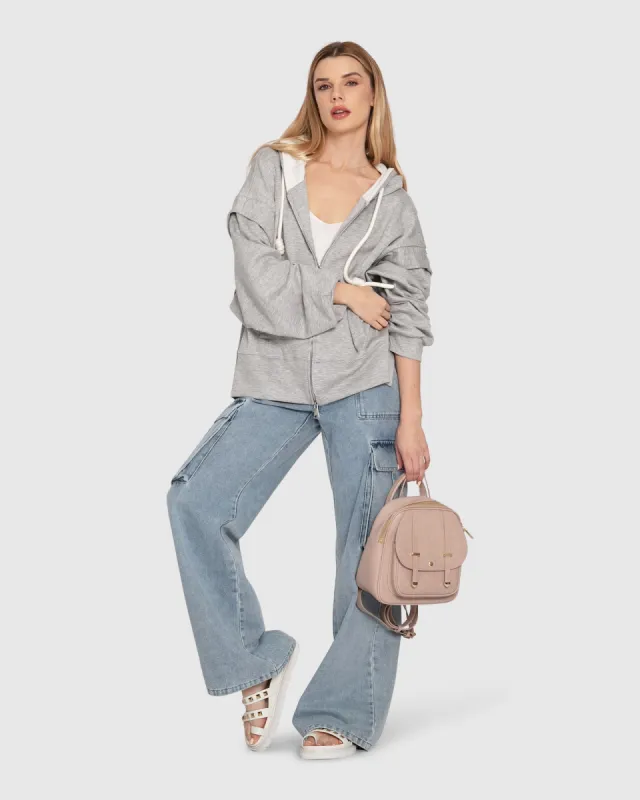 No Ordinary Love Zip Hoodie - Grey Marle sold by Belle & Bloom