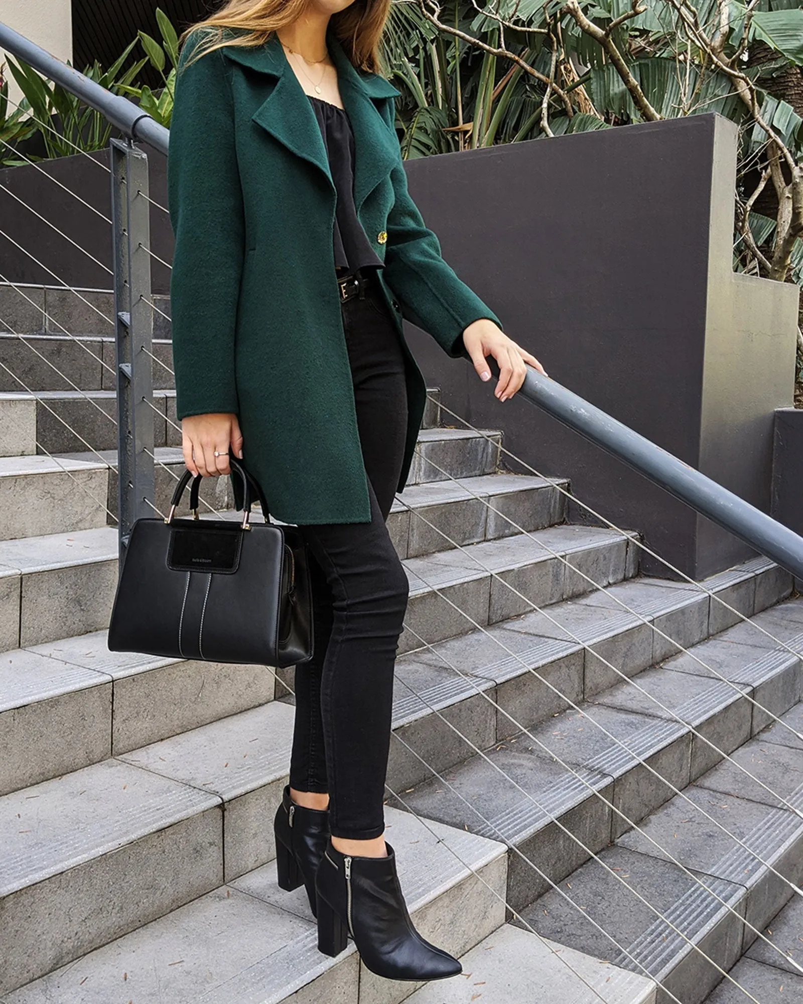 Ex-Boyfriend Wool Blend Oversized Jacket - Dark Green sold by Belle & Bloom product image thumbnail 3