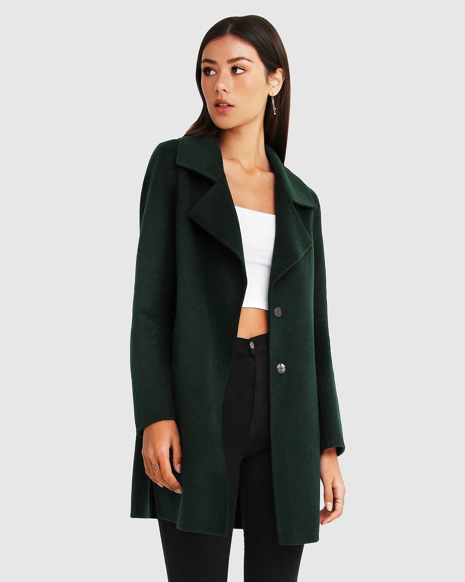 Ex-Boyfriend Wool Blend Oversized Jacket - Dark Green sold by Belle & Bloom product image thumbnail 2