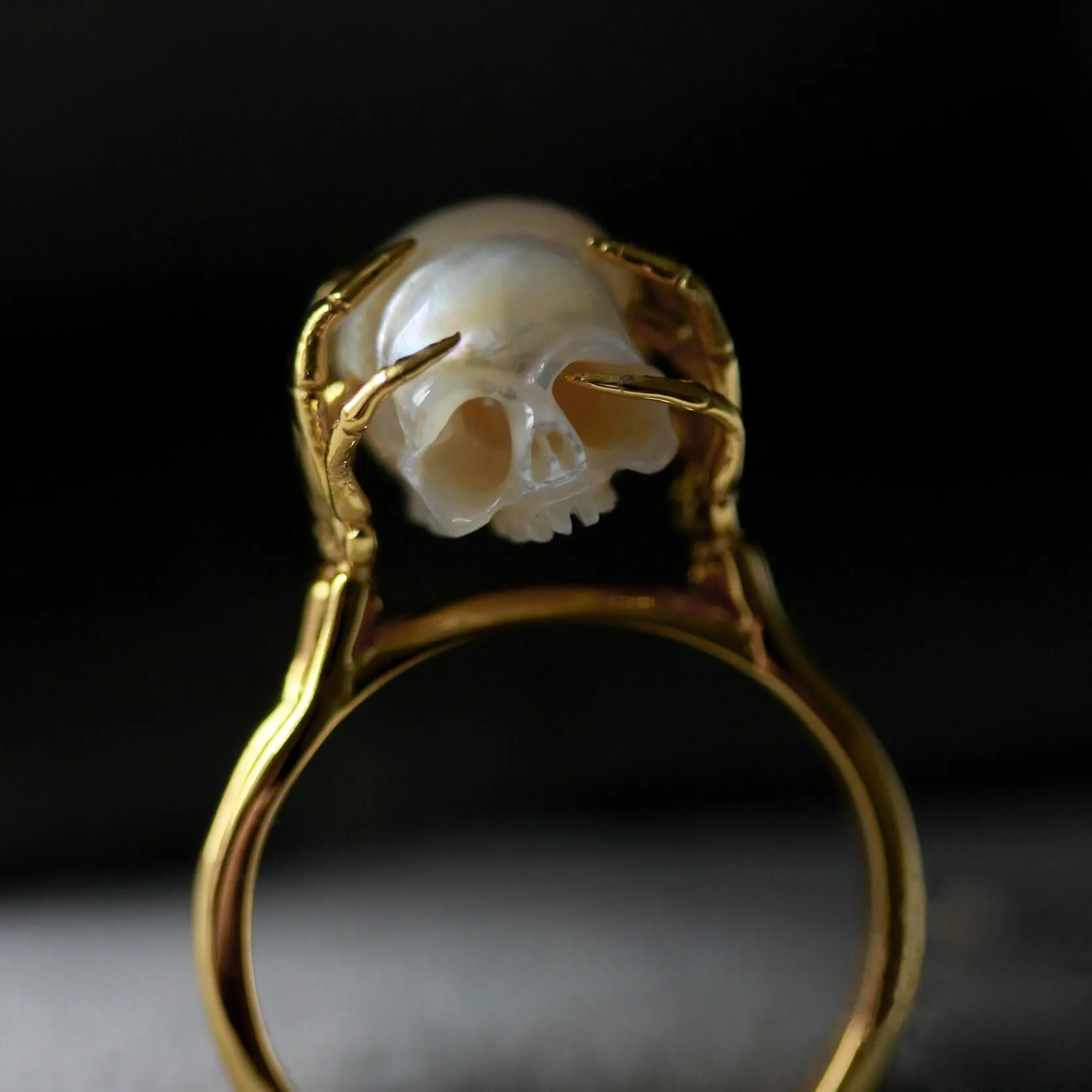Be A Thinker Pearl Cranium Ring sold by Belle Juri product image thumbnail 2