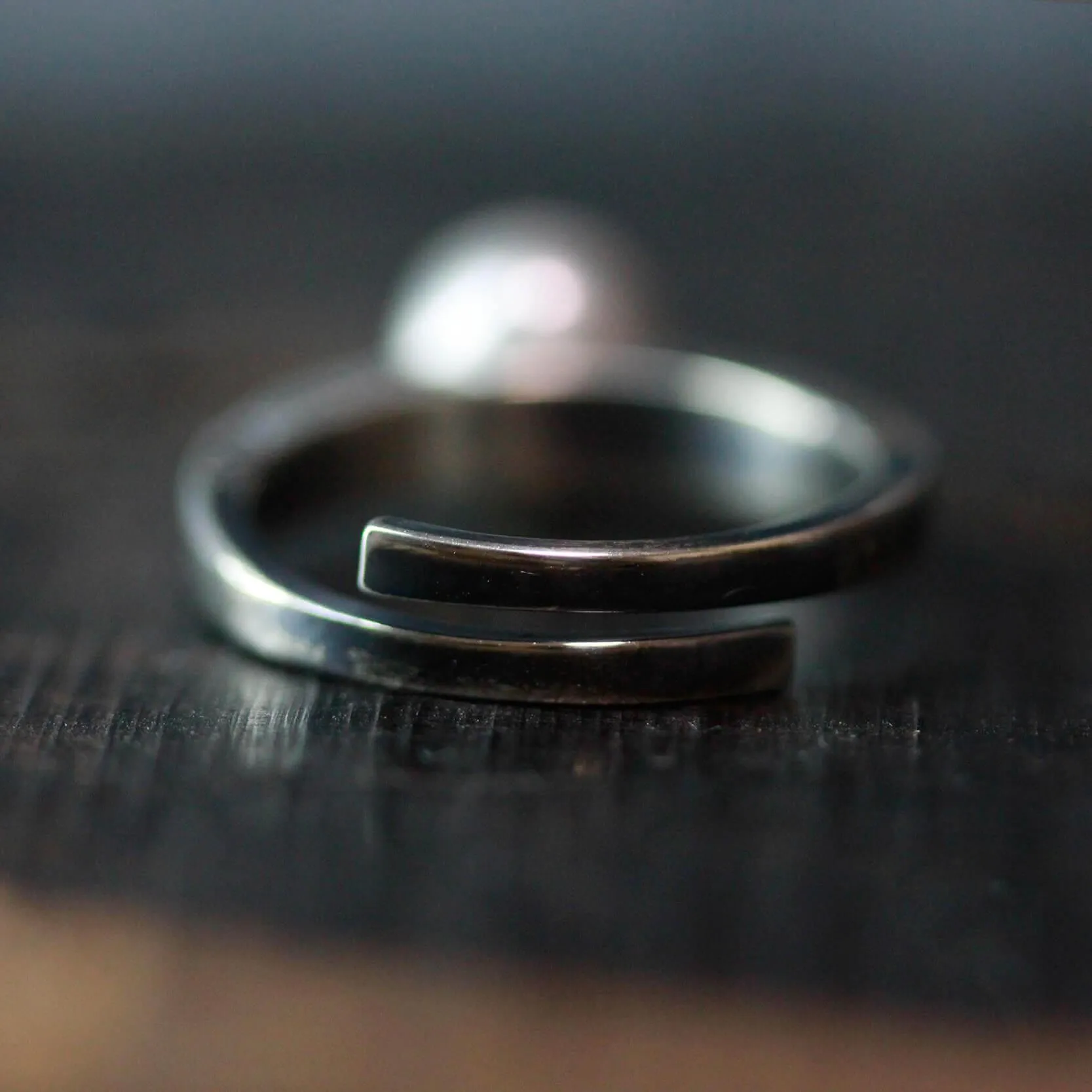 Handmade Embossed Rock Textured Pearl Skull Ring sold by Belle Juri product image thumbnail 4