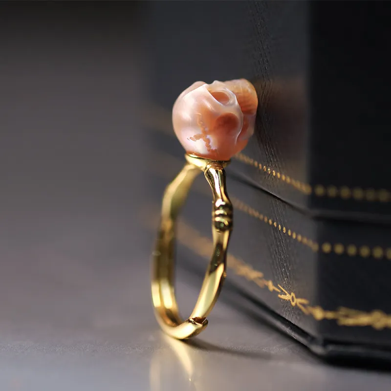 Bamboo Pearl Skull Ring sold by Belle Juri