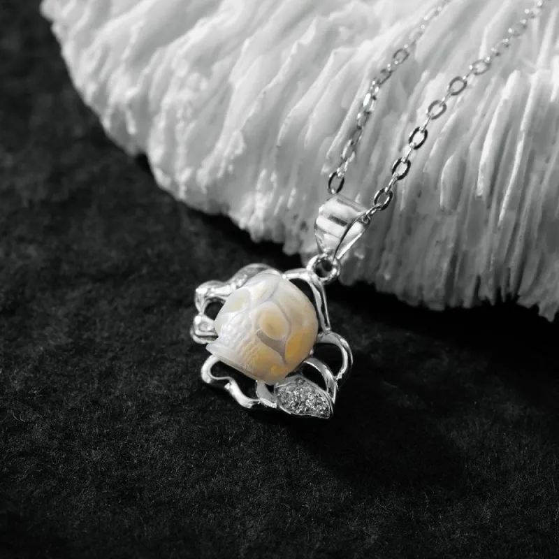 12 Zodiac Signs Leo Pearl Skull Necklace sold by Belle Juri