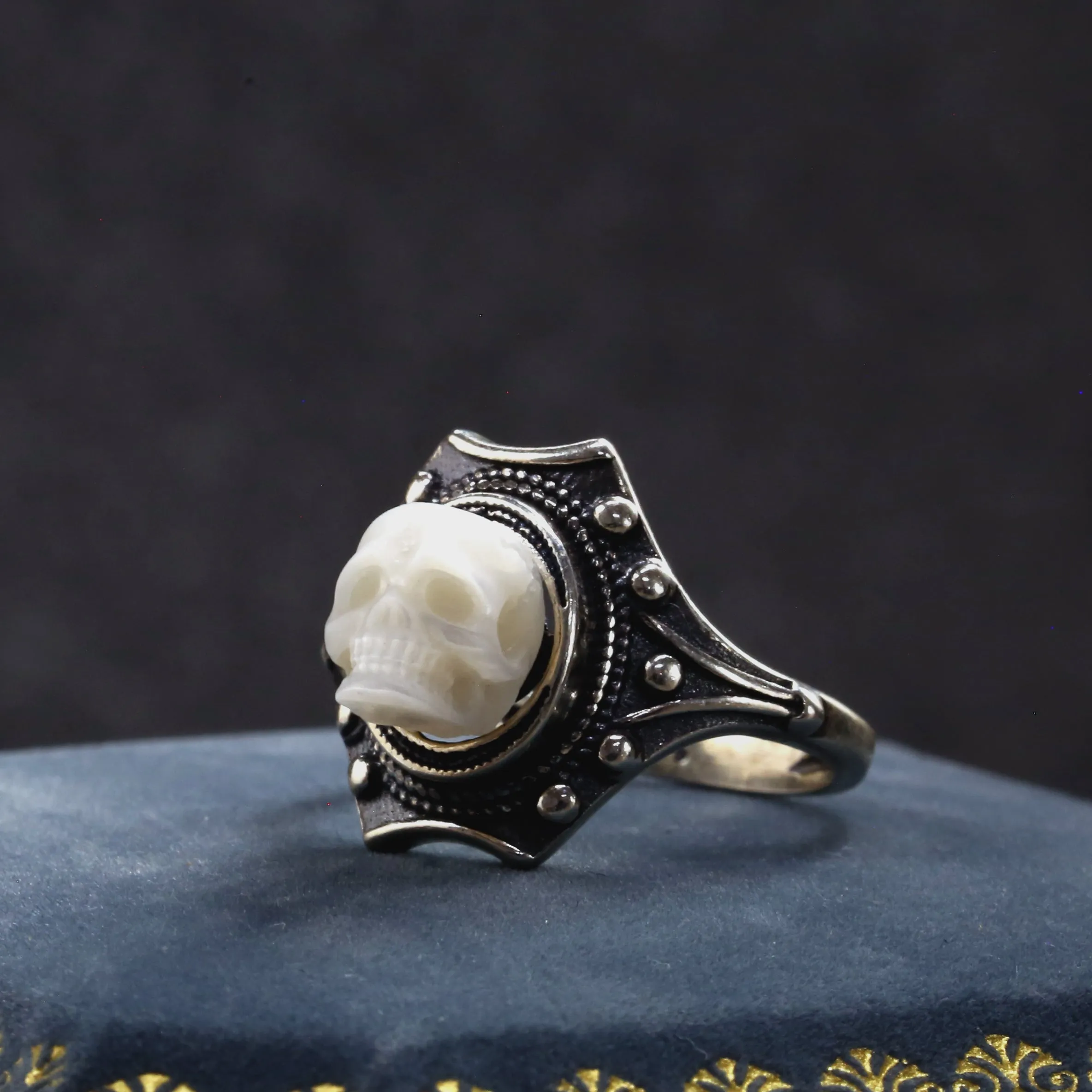 The Royal Shield Grandeur Pearl Skull Ring sold by Belle Juri product image thumbnail 3