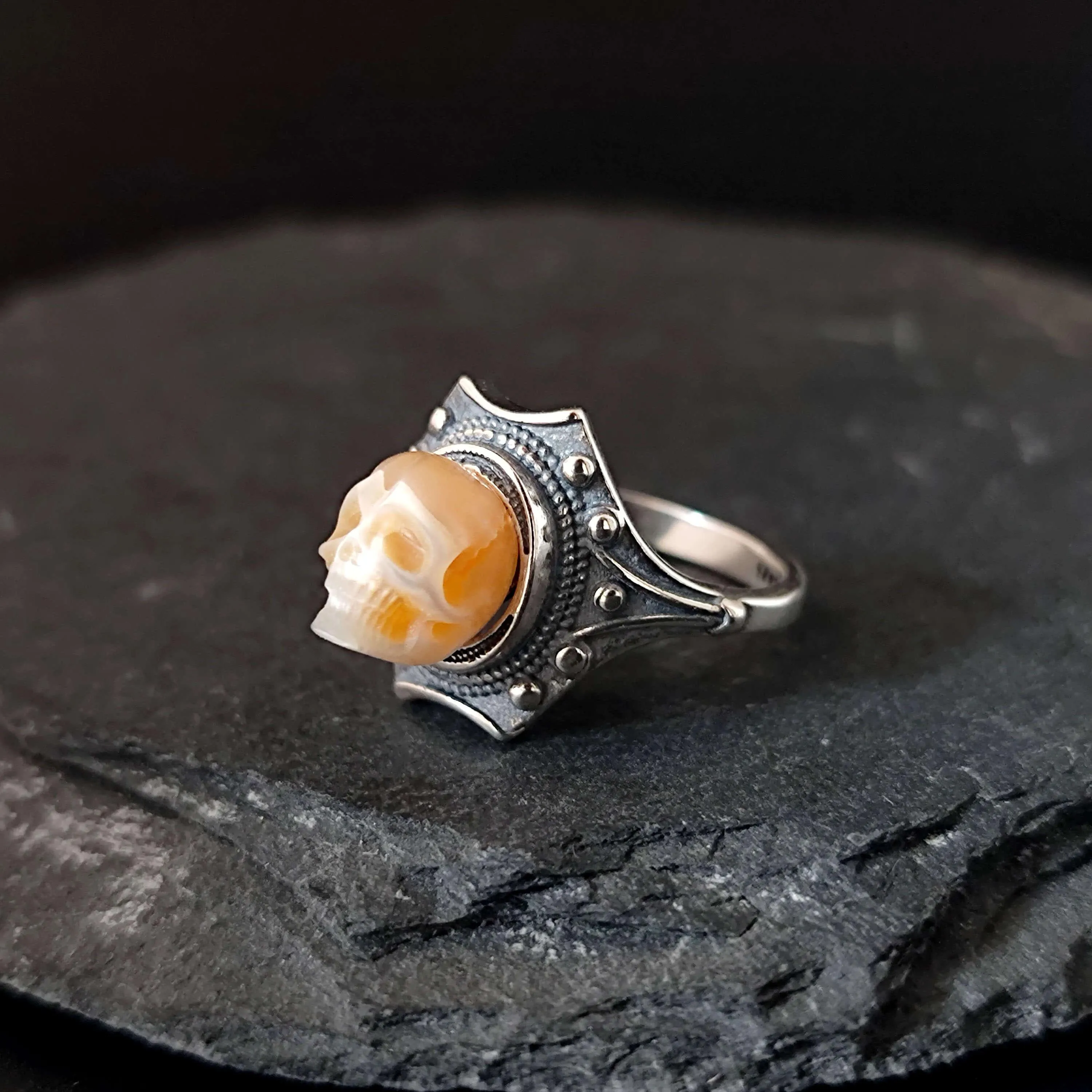 The Royal Shield Grandeur Pearl Skull Ring sold by Belle Juri product image thumbnail 5