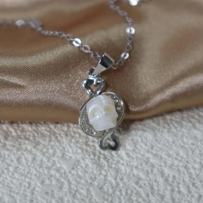 12 Zodiac Signs Pisces Pearl Skull CZ Necklace sold by Belle Juri