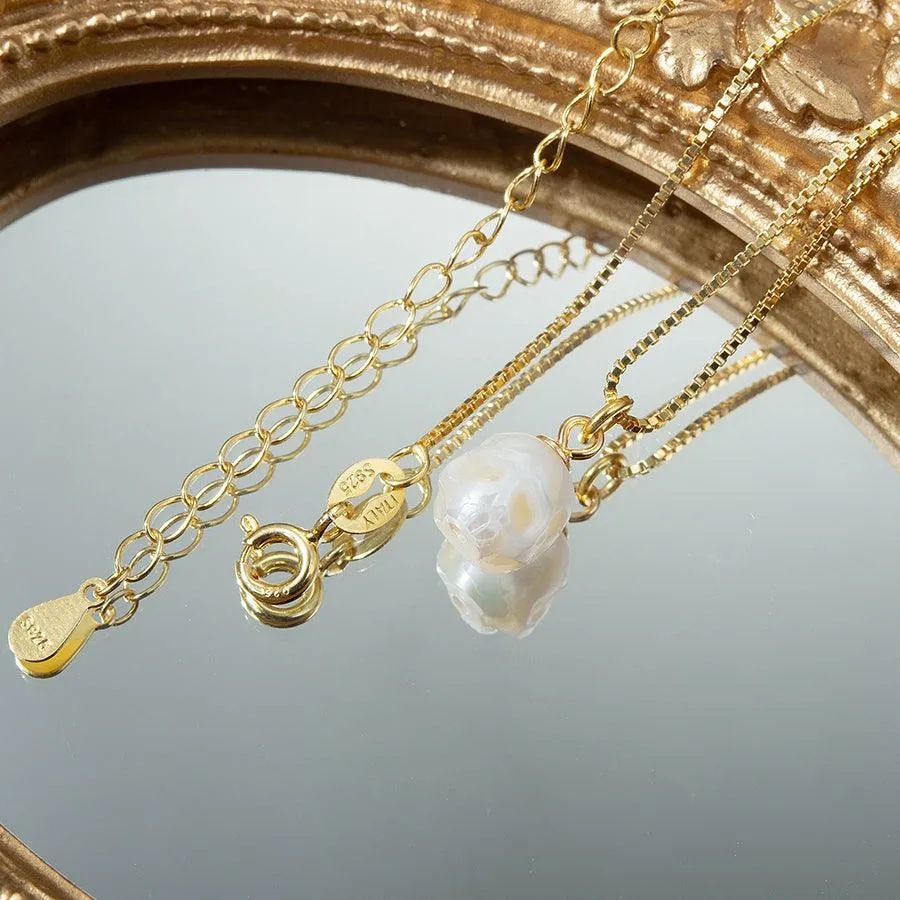 Dainty Simple Pearl Cranium Pendant Necklace sold by Belle Juri product image thumbnail 5