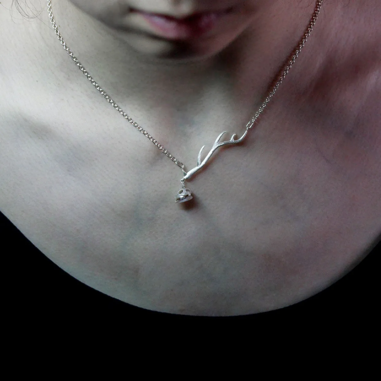 Carved Pearl Deer Antler Necklace sold by Belle Juri product image thumbnail 2