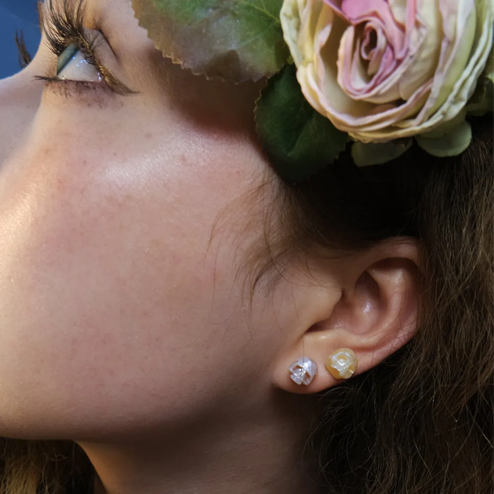 Minimalist Pearl Cranium Stud Earrings sold by Belle Juri product image thumbnail 2