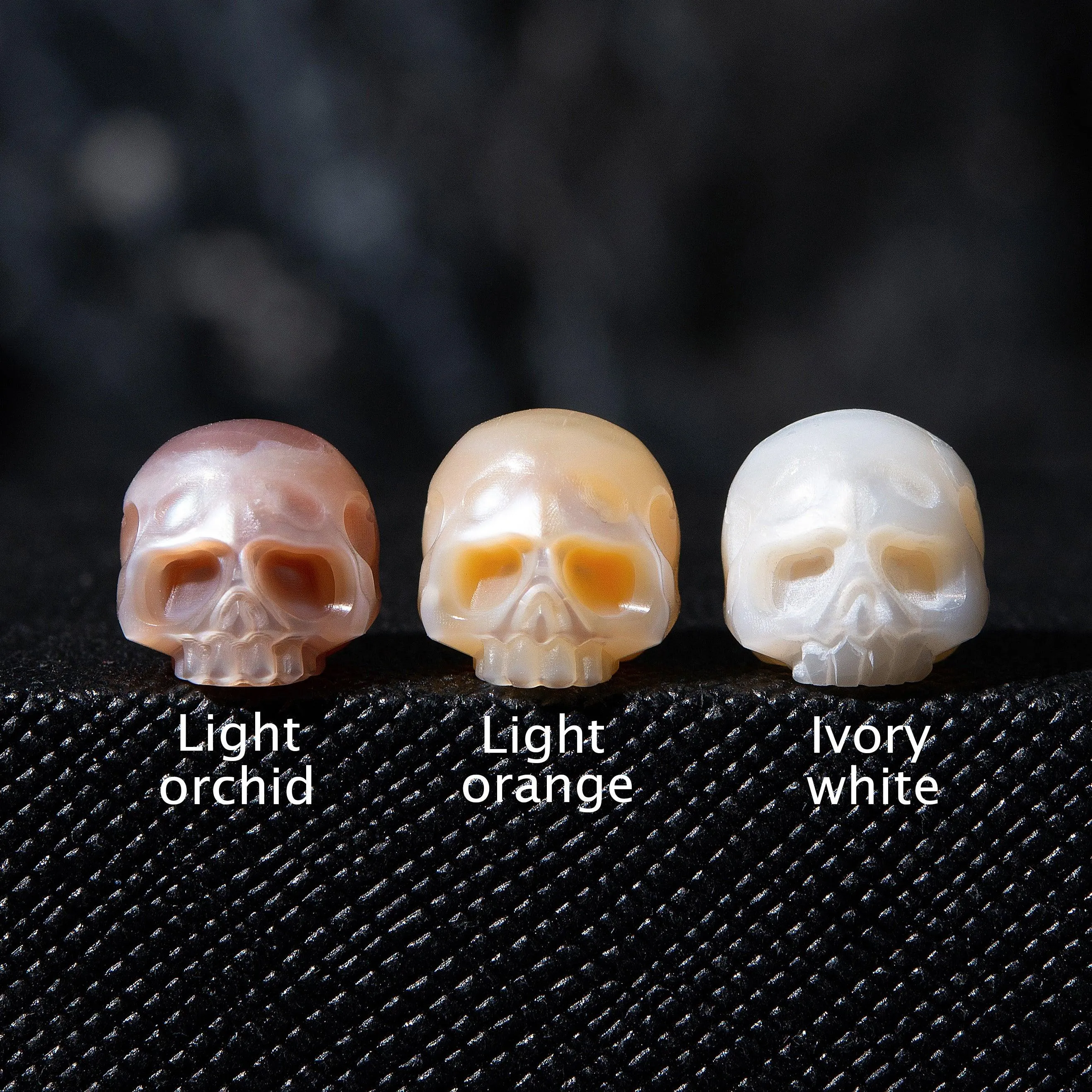 Carved Pearl Skull Sterling Silver Bangle Bracelet sold by Belle Juri product image thumbnail 5
