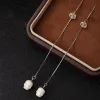 Dainty Pearl Skull Ear Threader Earrings sold by Belle Juri