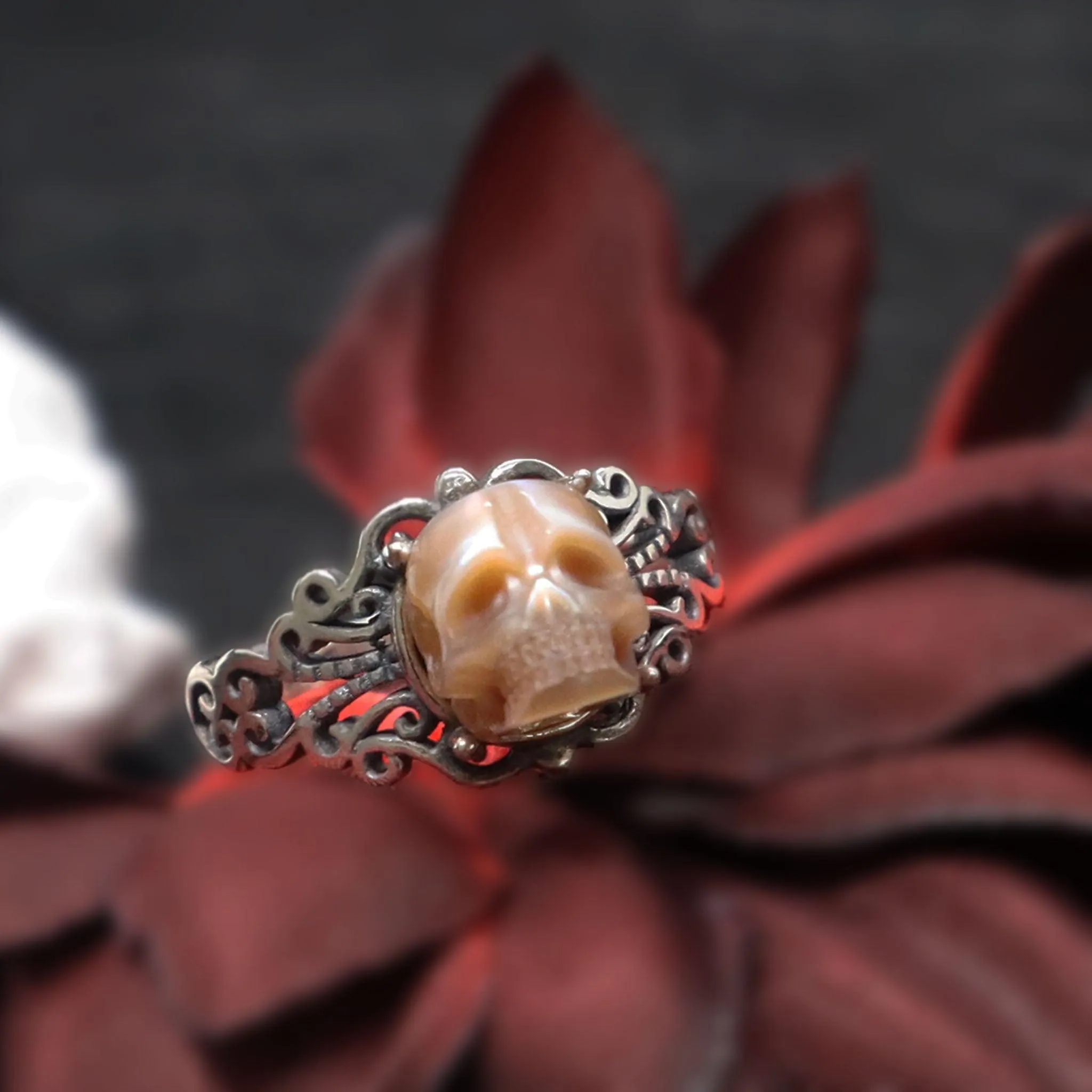 Vintage Pearl Skull Couple Ring sold by Belle Juri product image thumbnail 4