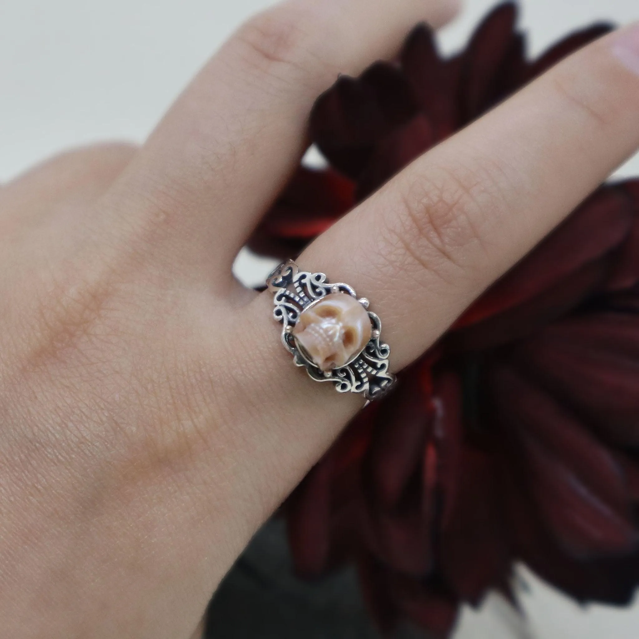Vintage Pearl Skull Couple Ring sold by Belle Juri product image thumbnail 3