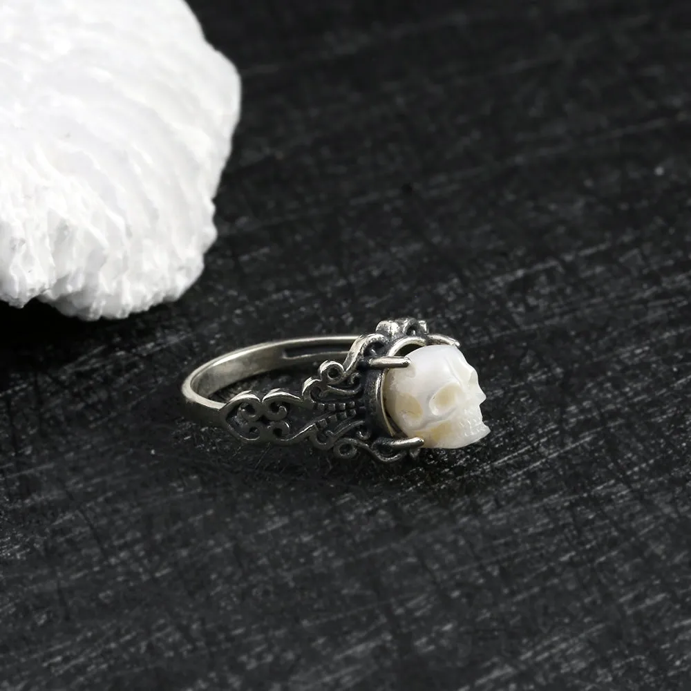Vintage Pearl Skull Couple Ring sold by Belle Juri