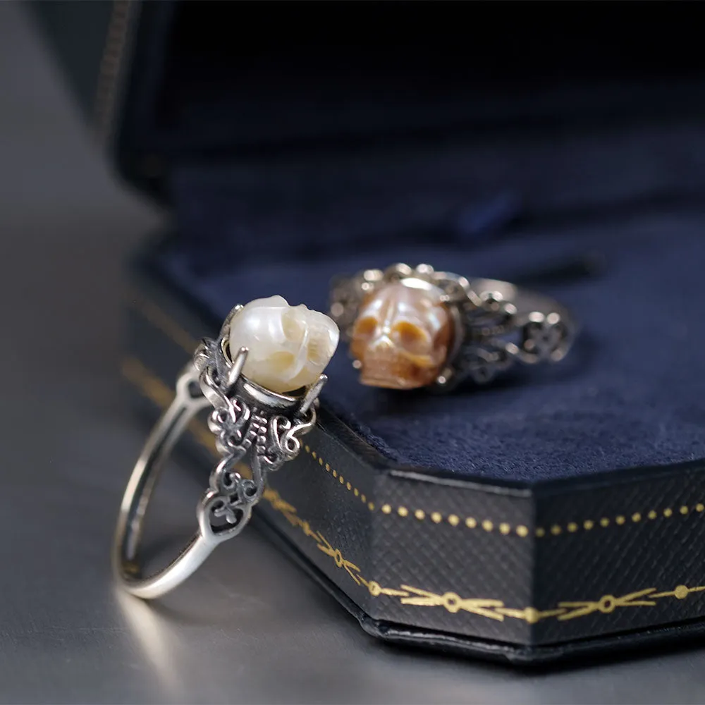 Vintage Pearl Skull Couple Ring sold by Belle Juri product image thumbnail 2