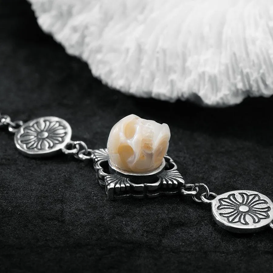 Chrome Heart Pearl Skull Chain Bracelet sold by Belle Juri product image thumbnail 4