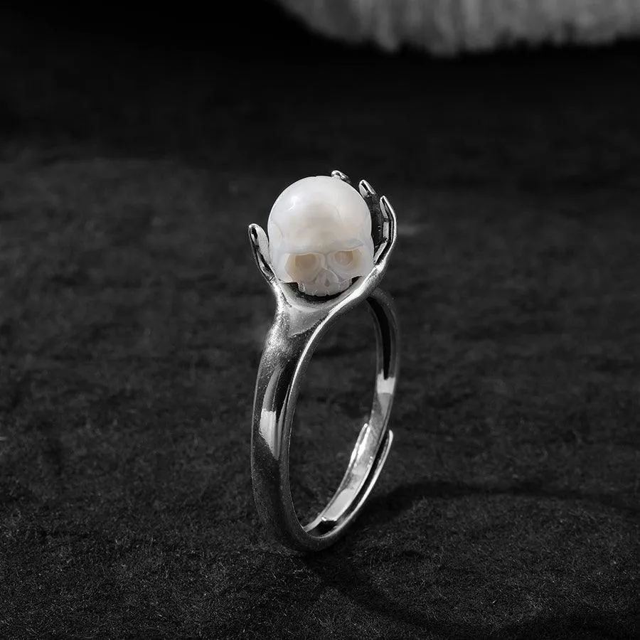 Cranium Pearl In Hand Ring sold by Belle Juri