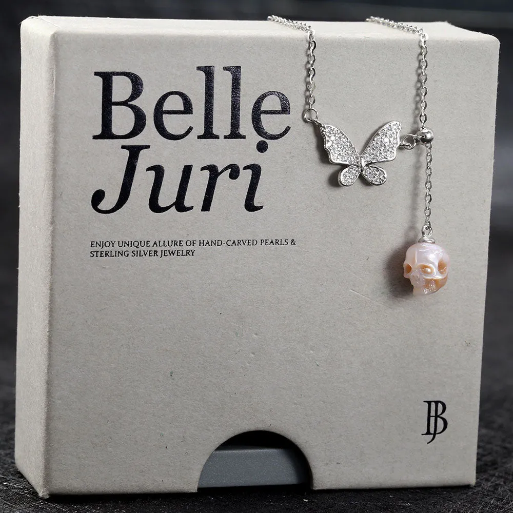 Butterfly Pearl Skull Y-Chain Necklace sold by Belle Juri product image thumbnail 4