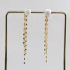 Refined Long Tassel Pearl Skull Earrings sold by Belle Juri