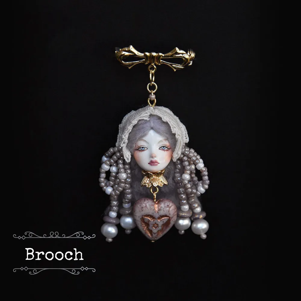 Handmade Clay Lolita Style Doll Earrings sold by Belle Juri product image thumbnail 4