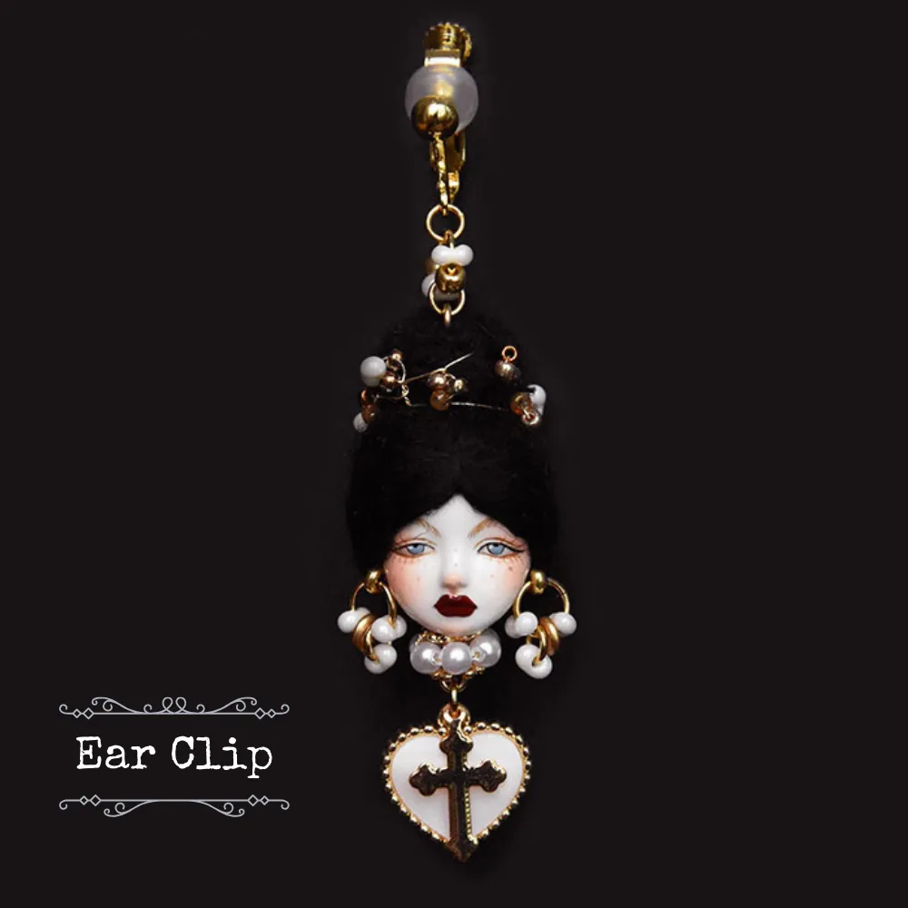 Handcrafted Clay Baroque Doll Earrings sold by Belle Juri product image thumbnail 5