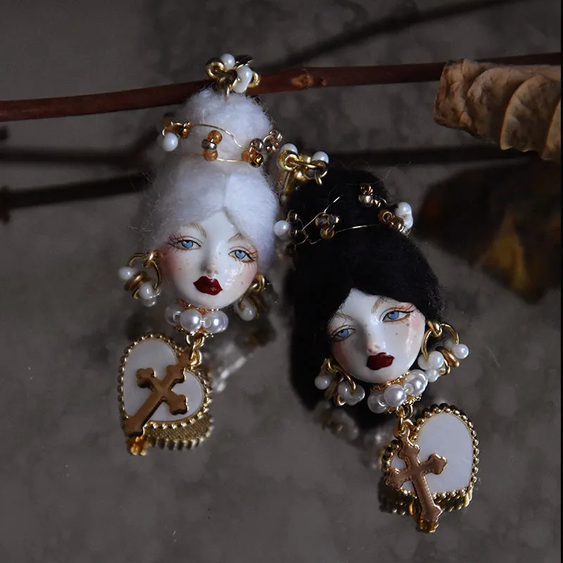 Handcrafted Clay Baroque Doll Earrings sold by Belle Juri product image thumbnail 3
