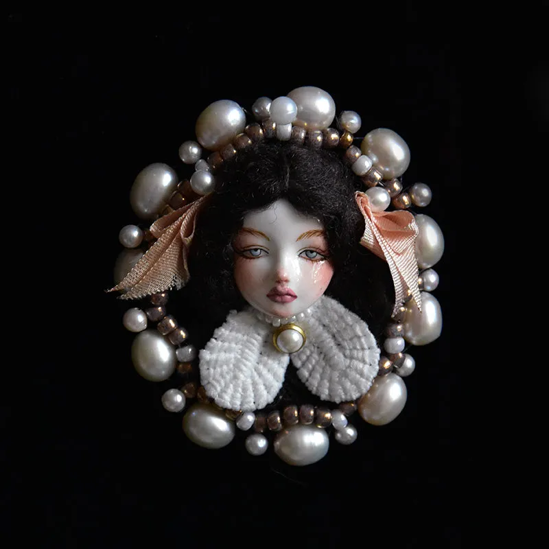 Handmade Antique-Inspired Royal Court Doll Brooch sold by Belle Juri product image thumbnail 5