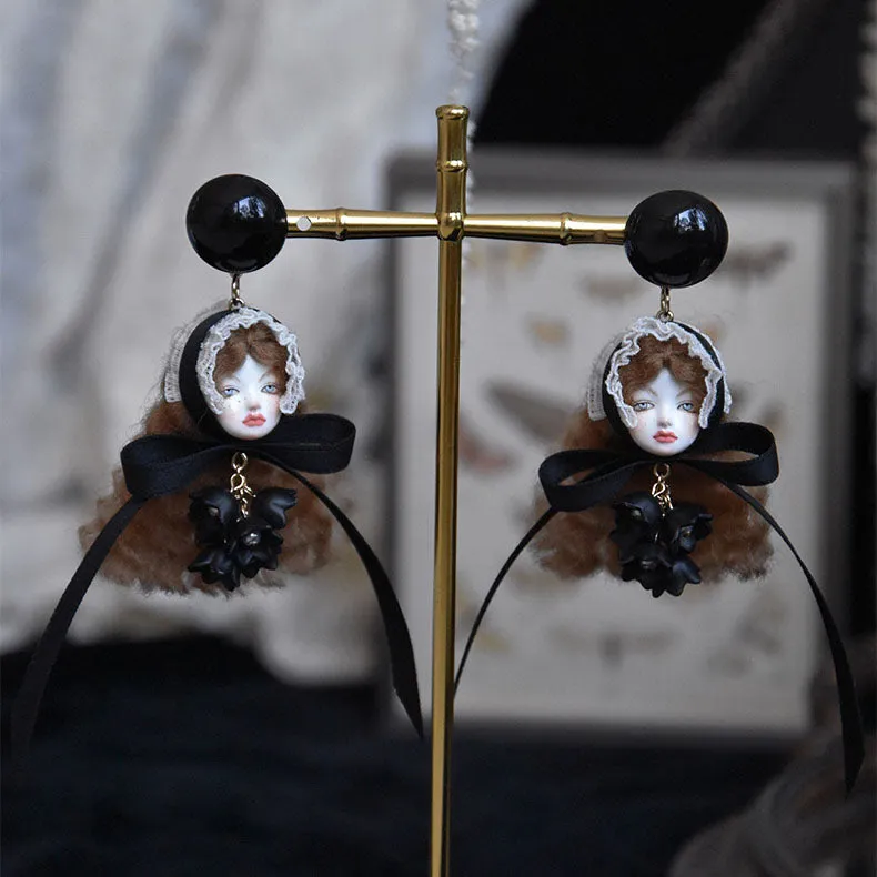 Artisan Crafted Dark Lolita Fashion Doll Earrings sold by Belle Juri product image thumbnail 2