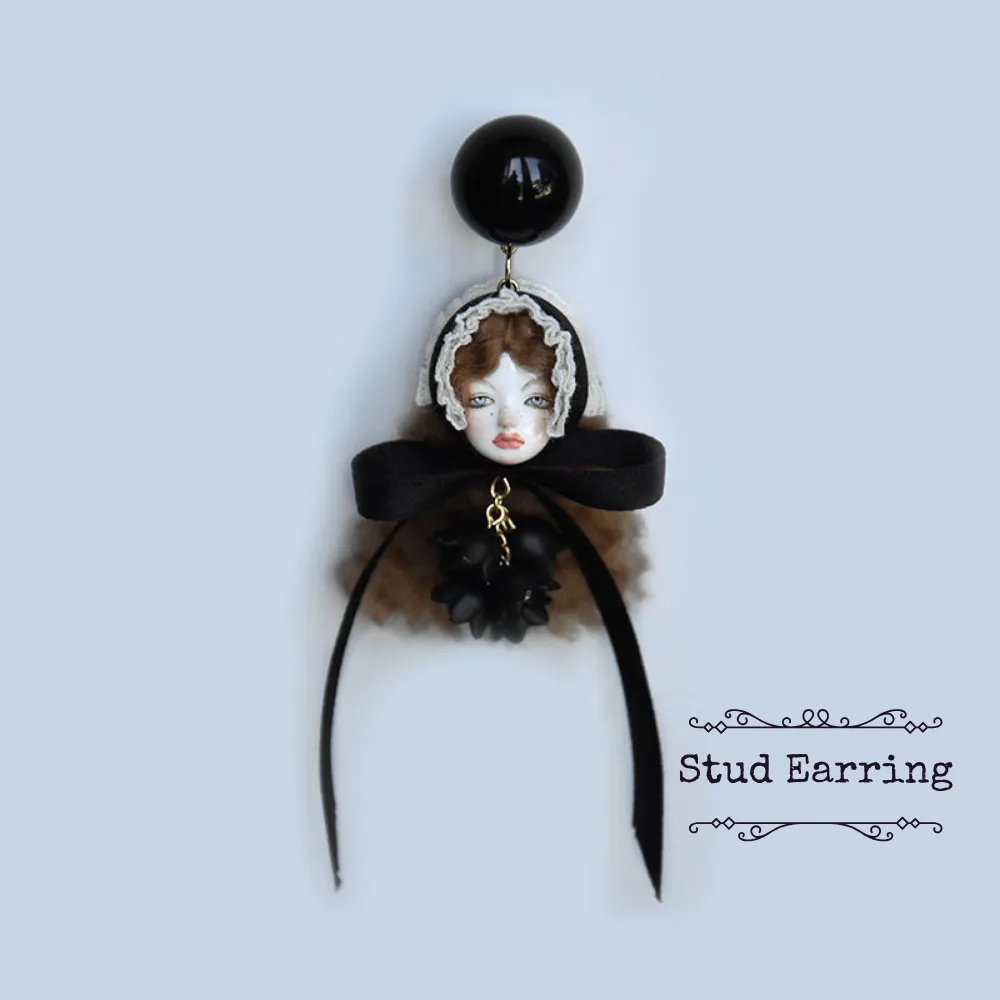 Artisan Crafted Dark Lolita Fashion Doll Earrings sold by Belle Juri product image thumbnail 3