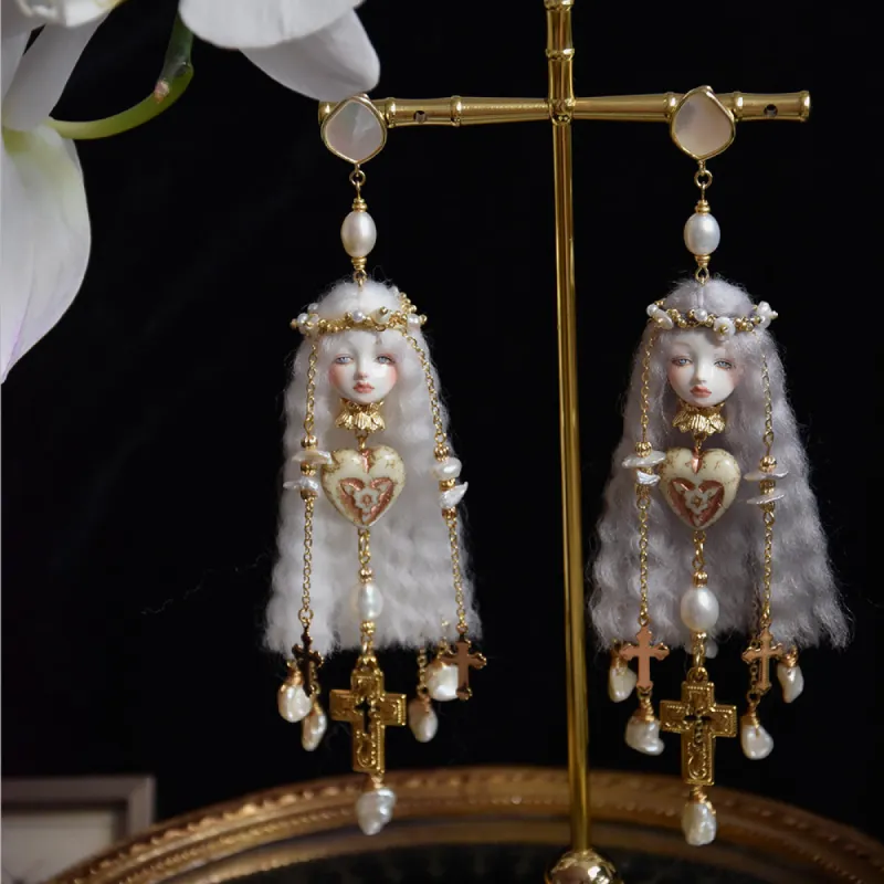 Vintage Handcrafted Cosette Doll Earrings sold by Belle Juri