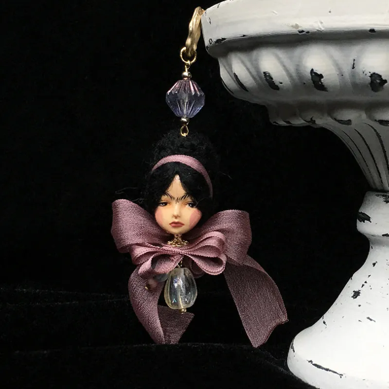 Handcrafted Frida Kahlo Doll Earrings made by Belle Juri