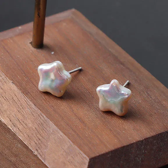 Baroque Star Pearl Stud Earrings sold by Belle Juri product image thumbnail 5