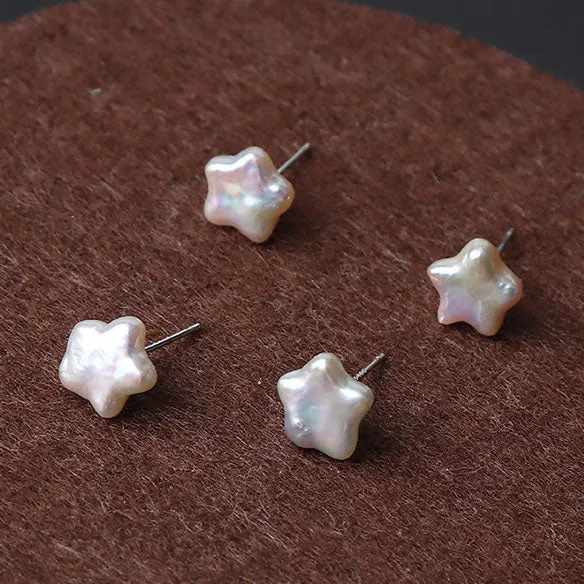 Baroque Star Pearl Stud Earrings sold by Belle Juri product image thumbnail 4