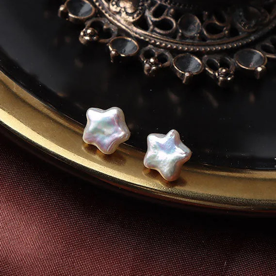 Baroque Star Pearl Stud Earrings sold by Belle Juri product image thumbnail 3