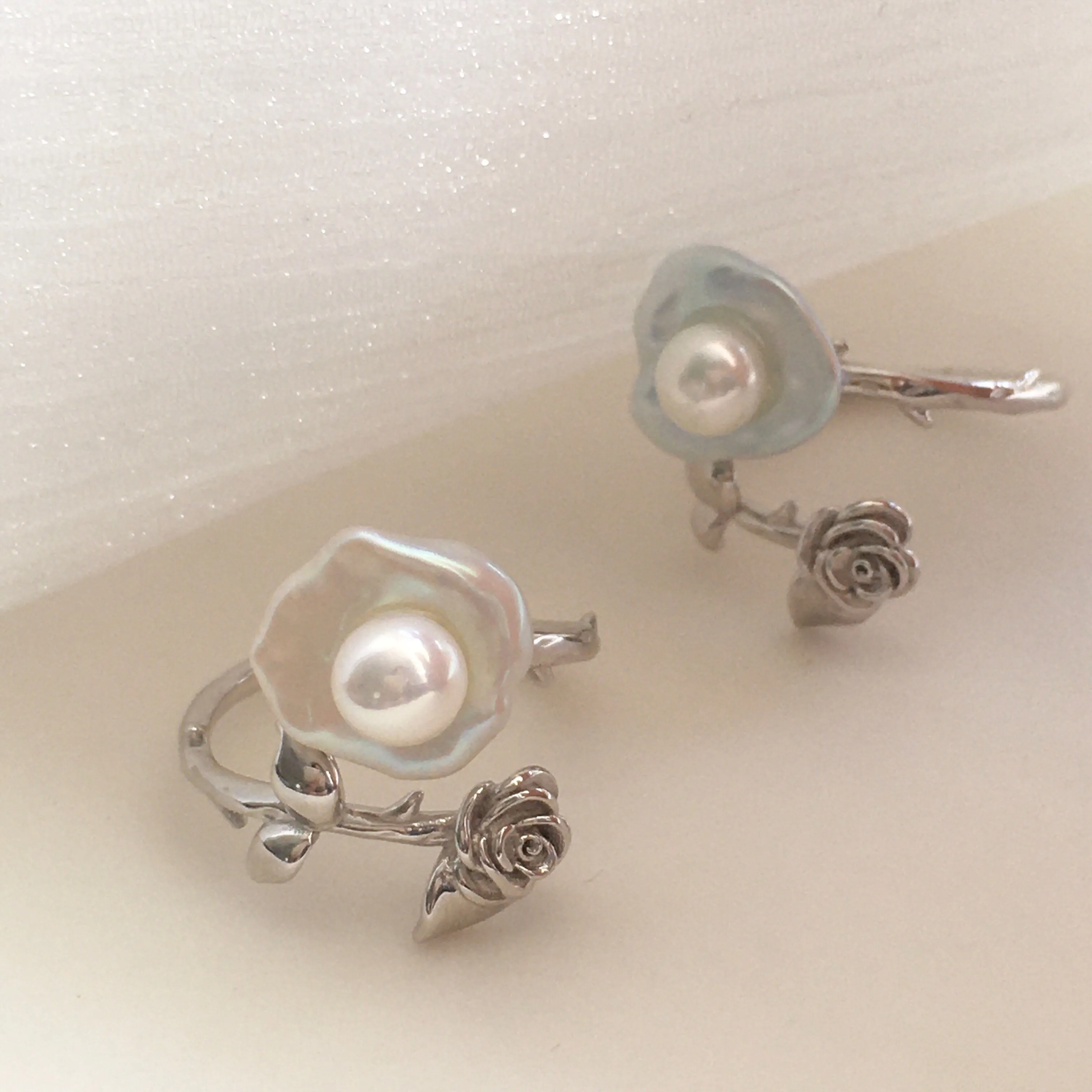 Rose Flower Baroque Pearl Ring sold by Belle Juri product image thumbnail 2