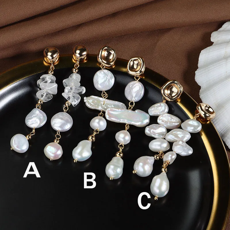 Vintage Elegance Baroque Pearl Drop Earrings sold by Belle Juri product image thumbnail 2