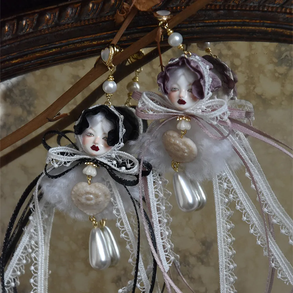 Handcrafted Alice Doll Pearl Earrings sold by Belle Juri product image thumbnail 2