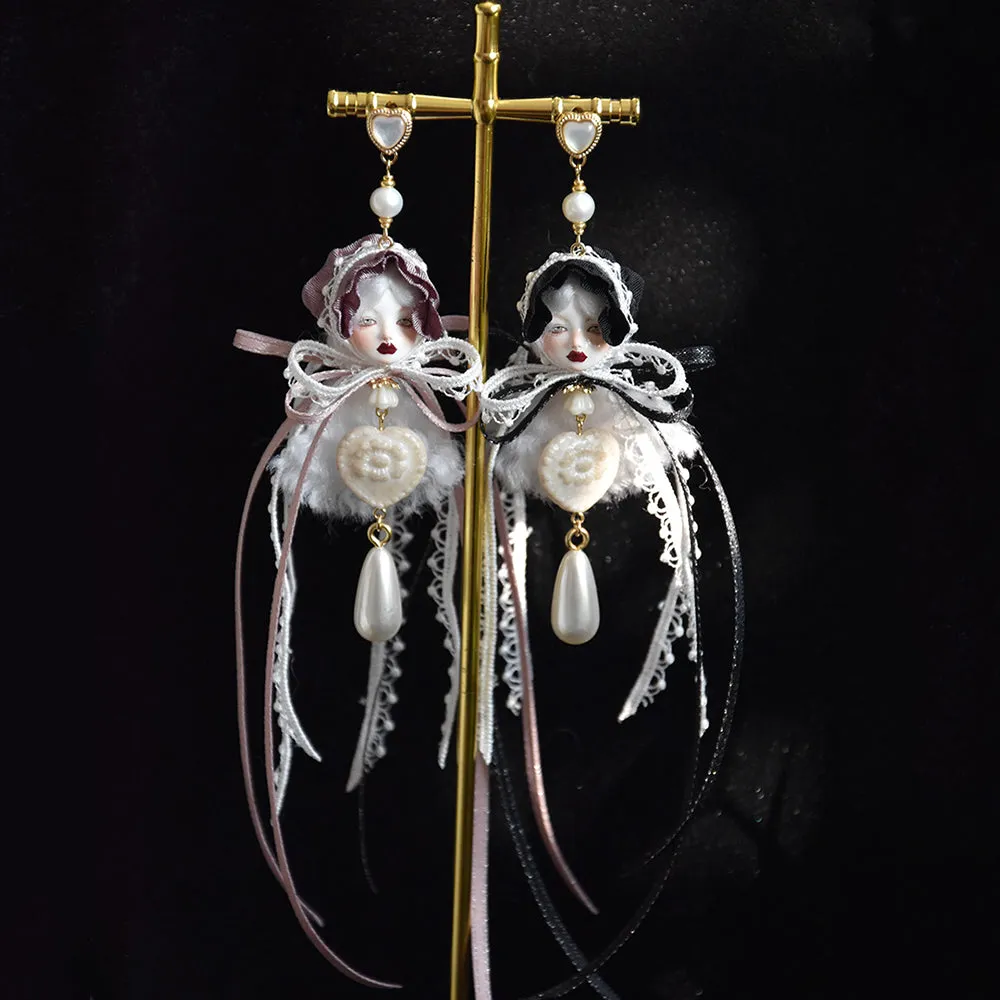 Handcrafted Alice Doll Pearl Earrings sold by Belle Juri product image thumbnail 5