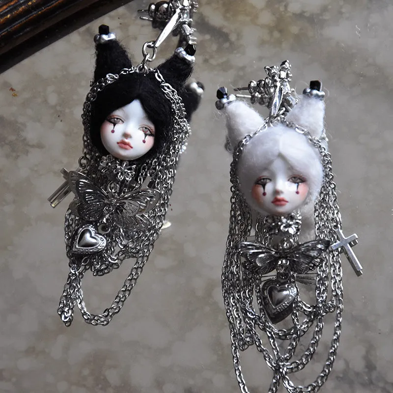 Handmade Long Tassel Chain Doll Earrings sold by Belle Juri product image thumbnail 2