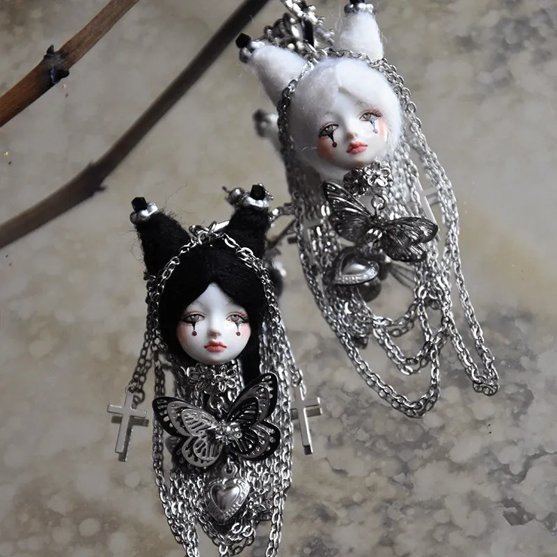Handmade Long Tassel Chain Doll Earrings sold by Belle Juri product image thumbnail 4