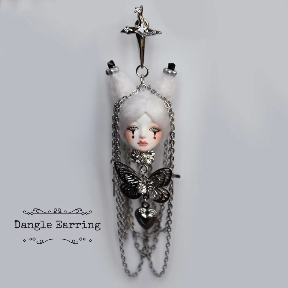 Handmade Long Tassel Chain Doll Earrings sold by Belle Juri product image thumbnail 5