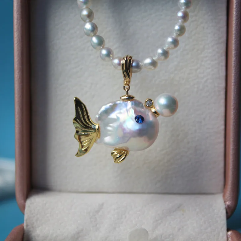 Handcrafted Whale Baroque Pearl Necklace sold by Belle Juri