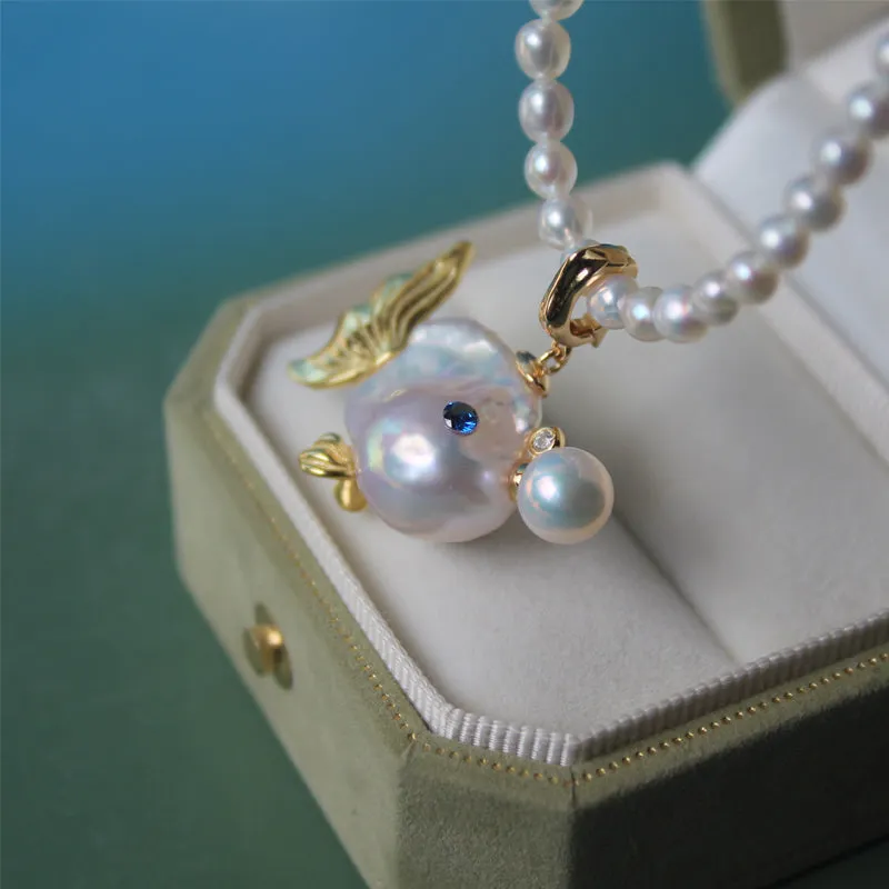 Handcrafted Whale Baroque Pearl Necklace sold by Belle Juri product image thumbnail 4