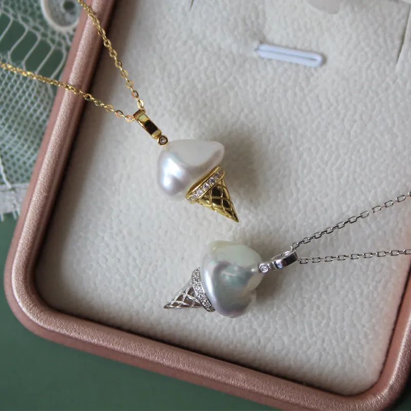 Ice Cream Baroque Pearl Necklace sold by Belle Juri product image thumbnail 2