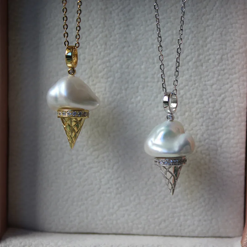 Ice Cream Baroque Pearl Necklace sold by Belle Juri